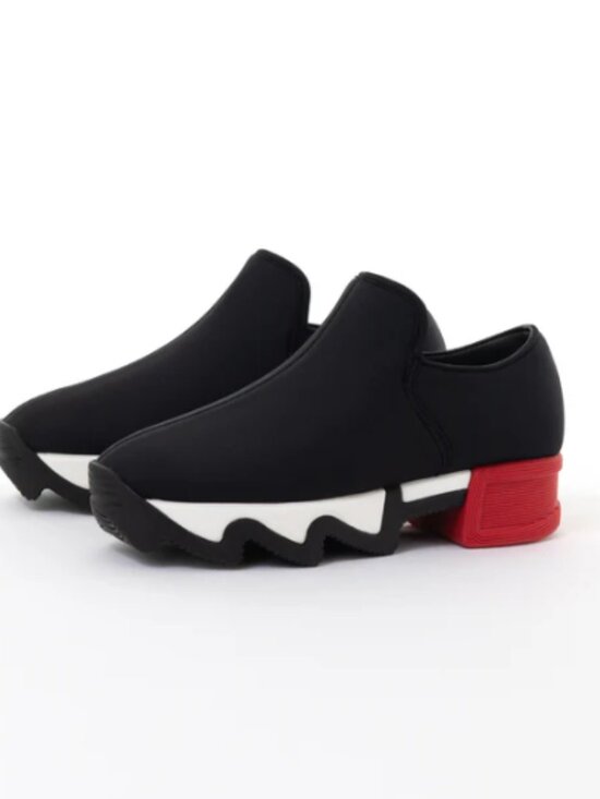 iRi WES Black Red Neoprene Sneakers Wavy Sole Avant Garde 5.5